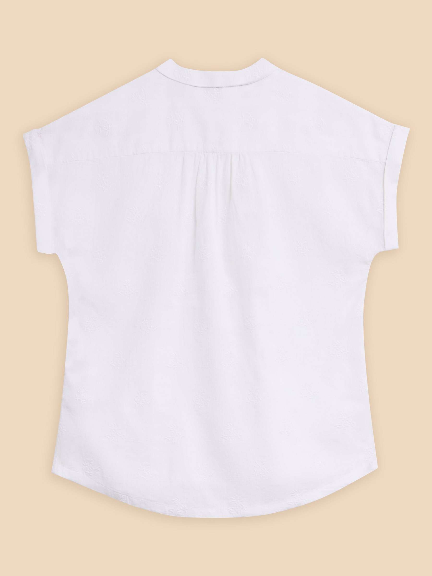 Buy White Stuff Ellie Embroidered Organic Cotton Shirt, Pale Ivory Online at johnlewis.com