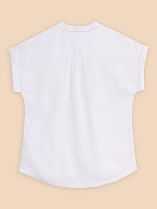 White Stuff Ellie Embroidered Organic Cotton Shirt, Pale Ivory