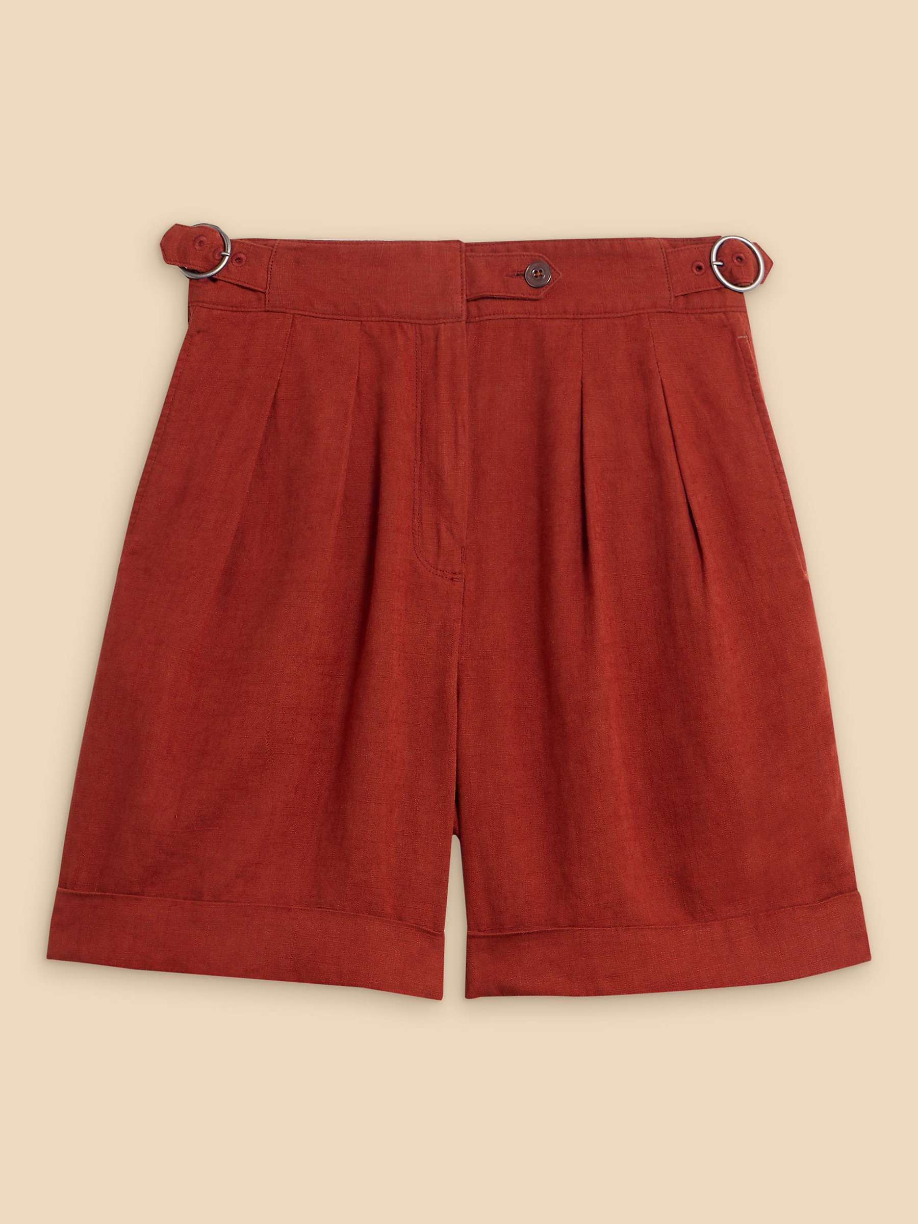 Buy White Stuff Una Linen Blend Shorts, Dark Red Online at johnlewis.com