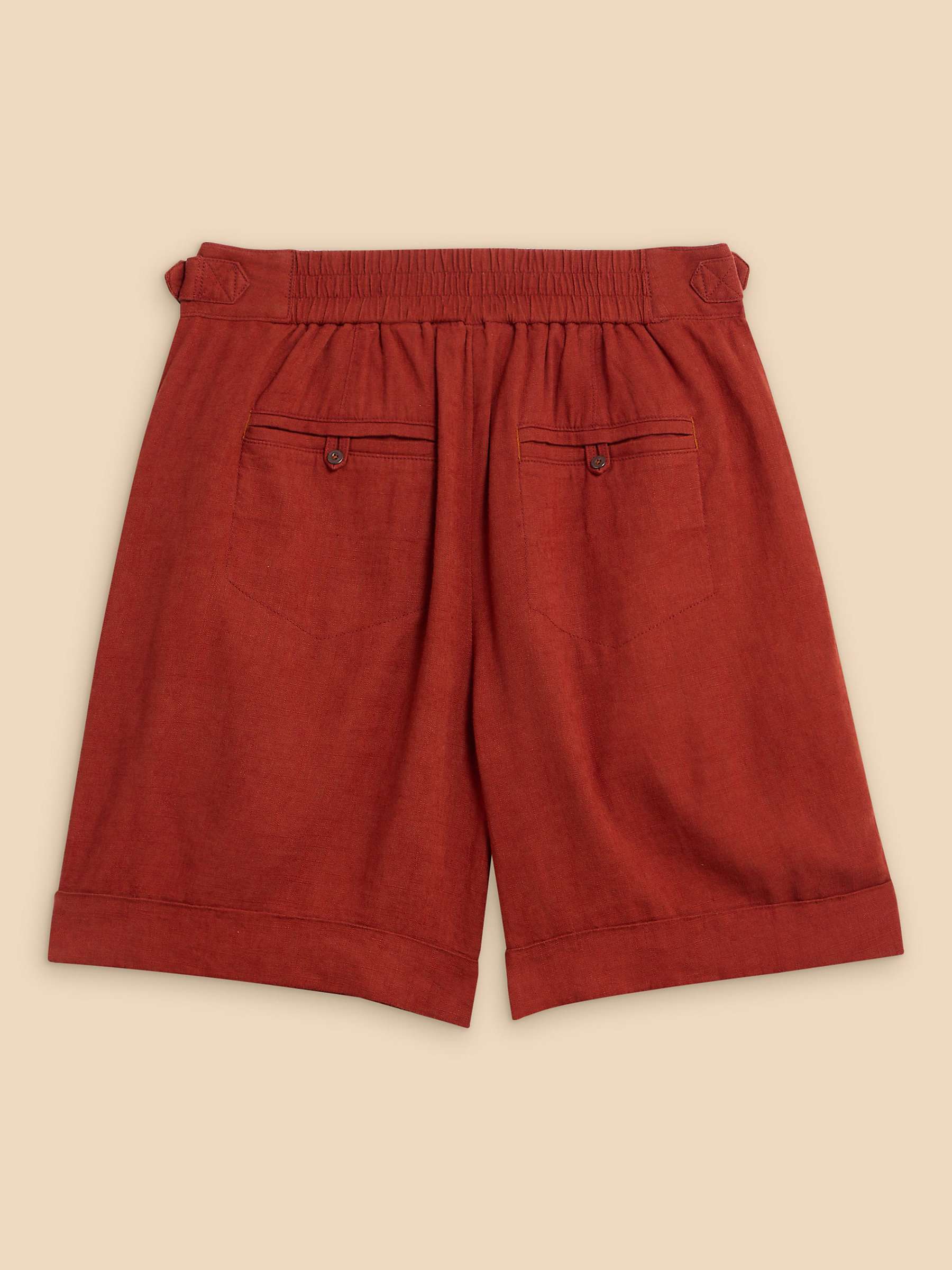 Buy White Stuff Una Linen Blend Shorts, Dark Red Online at johnlewis.com