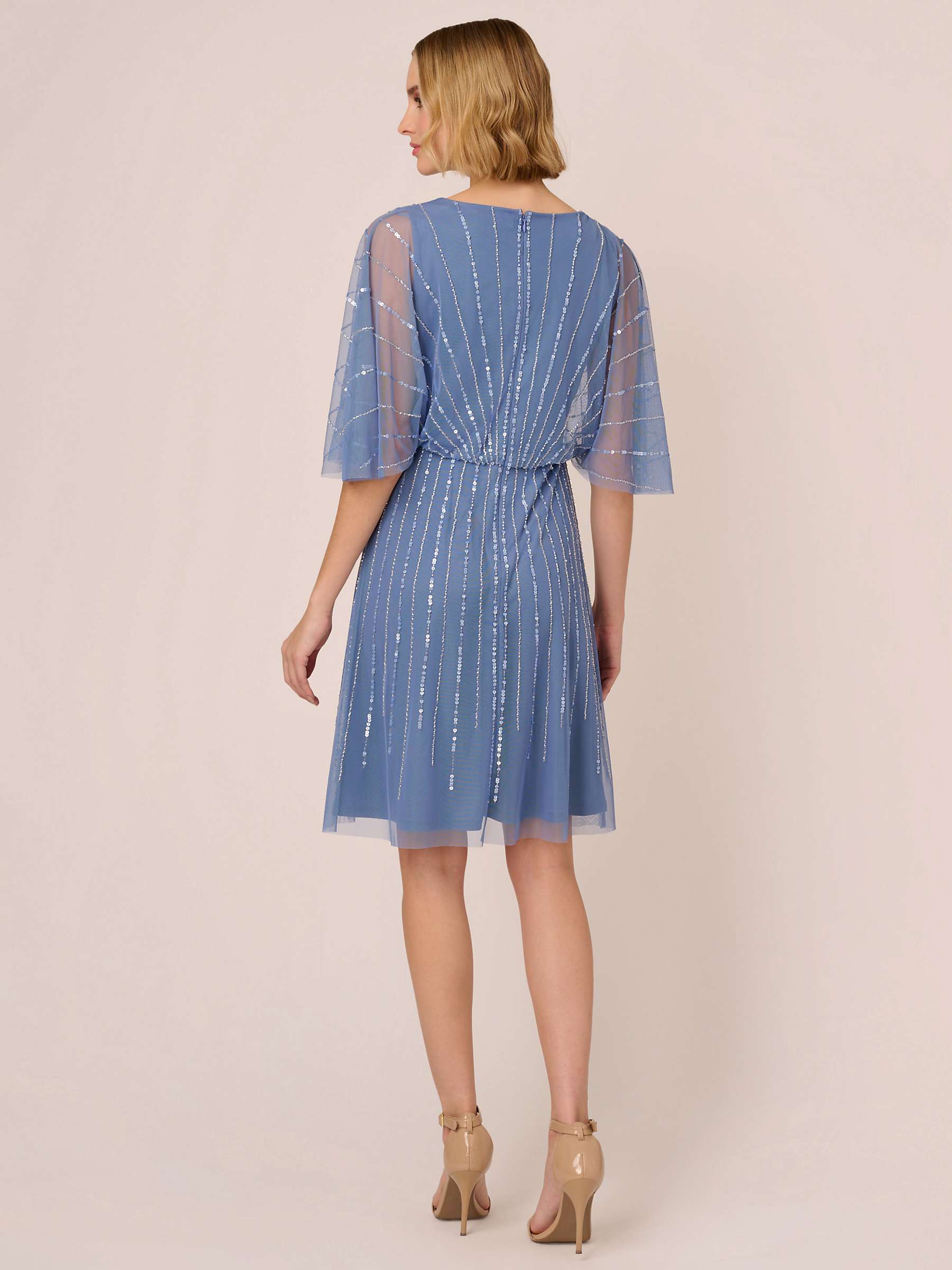 Buy Papell Studio Beaded Mini Dress, French Blue Online at johnlewis.com