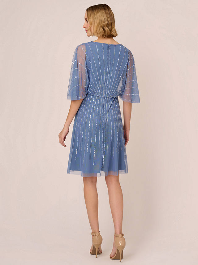 Papell Studio Beaded Mini Dress, French Blue