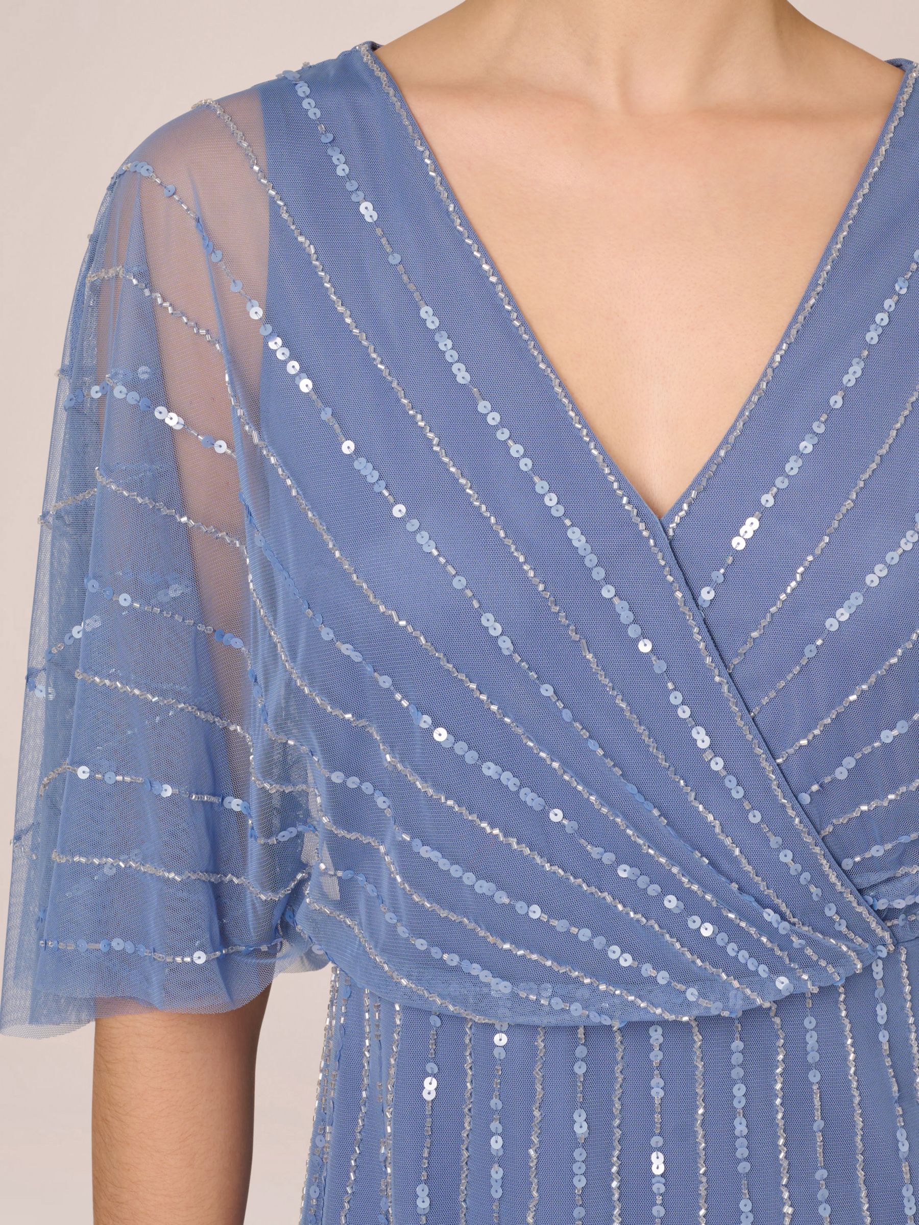 Papell Studio Beaded Mini Dress, French Blue, 6
