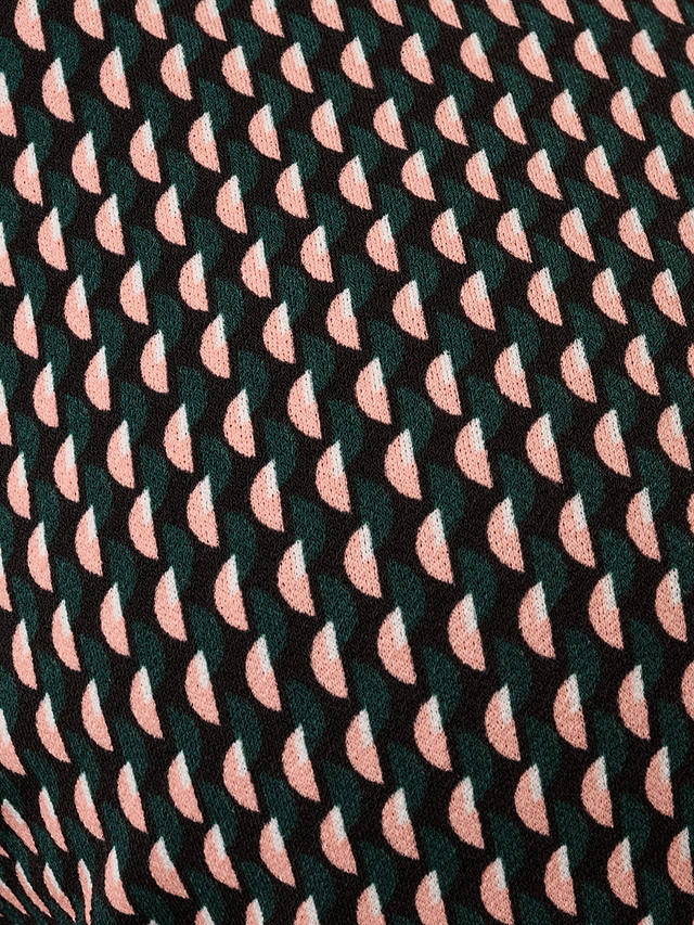 Adrianna Papell Geometric Print Wrap Knee Length Dress, Hunter