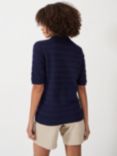 Crew Clothing Ottoman Rib Short Sleeve Jumper, Navy