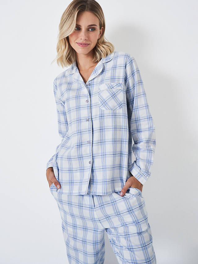 Crew Clothing Check Print Pyjama Set, White