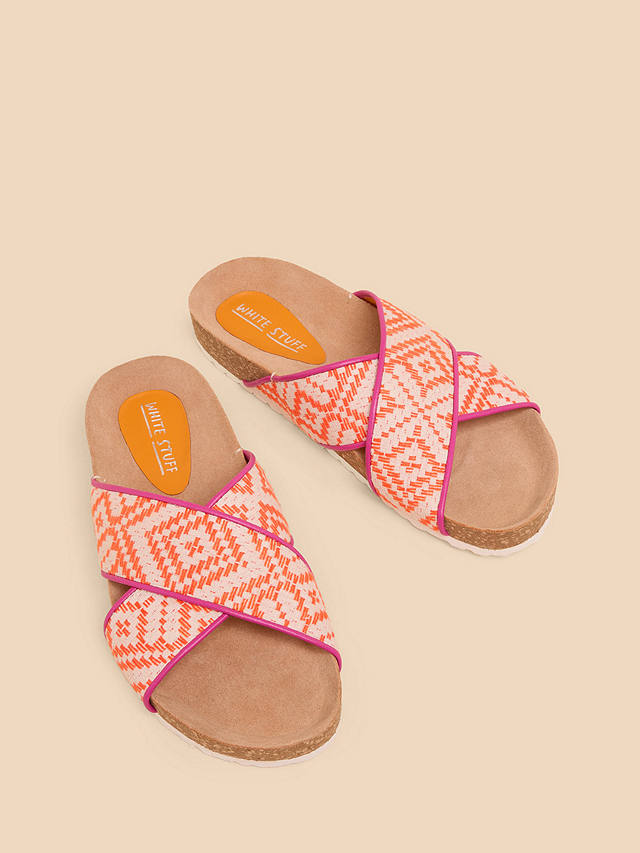 White Stuff Poppy Slider Sandals, Orange/Multi