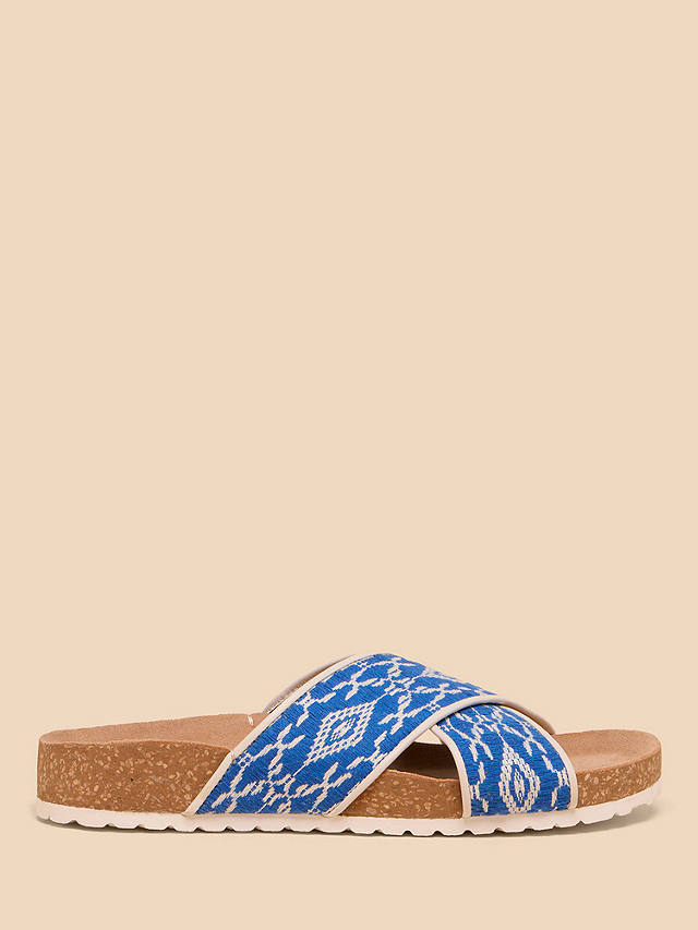 White Stuff Poppy Slider Sandals, Blue/Multi