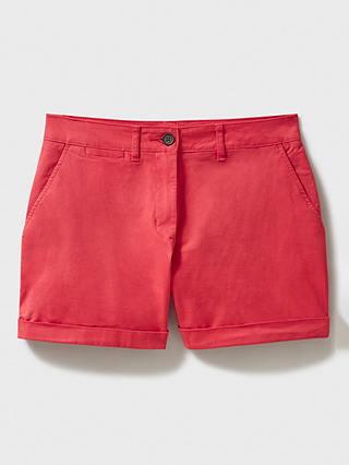Crew Clothing Turn Up Chino Shorts, Bright Red