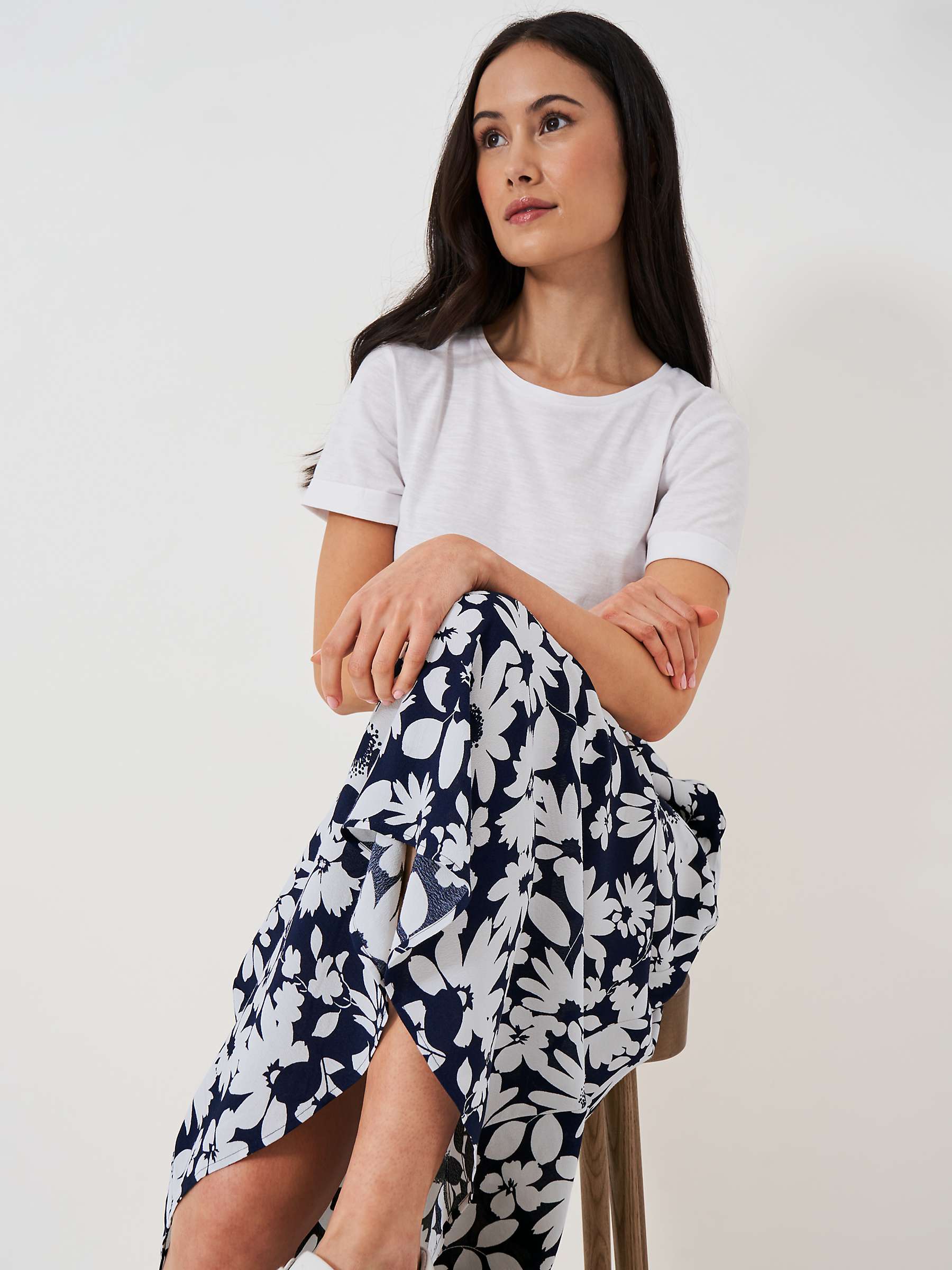 Buy Crew Clothing Amber Floral Skirt, Navy Blue Online at johnlewis.com