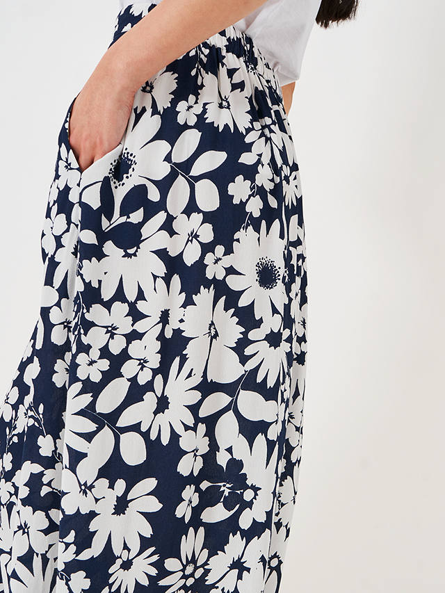 Crew Clothing Amber Floral Skirt, Navy Blue
