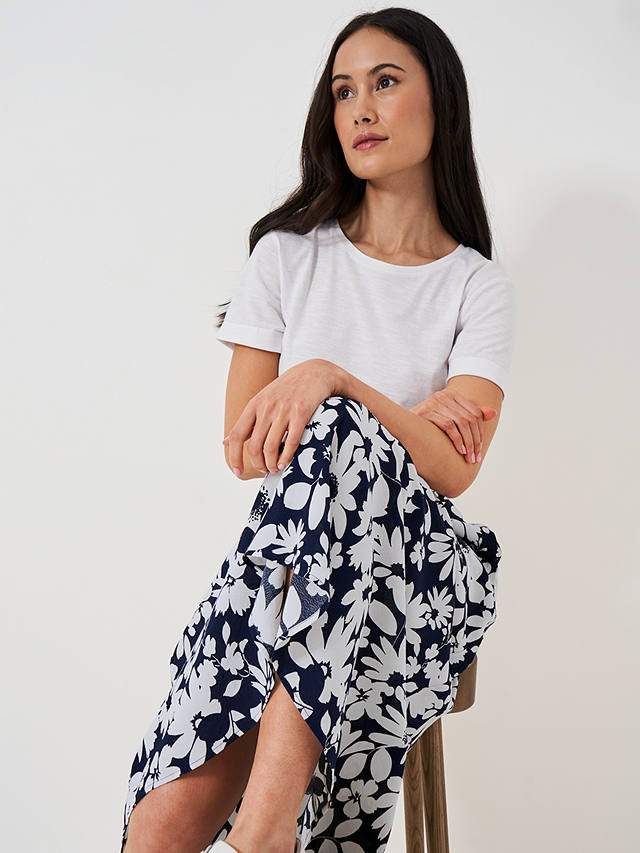 Crew Clothing Amber Floral Skirt, Navy Blue