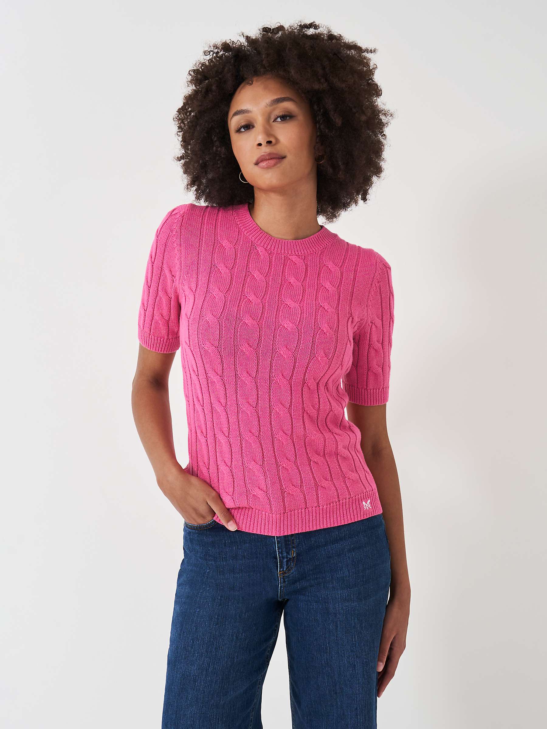 Buy Crew Clothing Cotton Summer Cable Knit Jumper Online at johnlewis.com