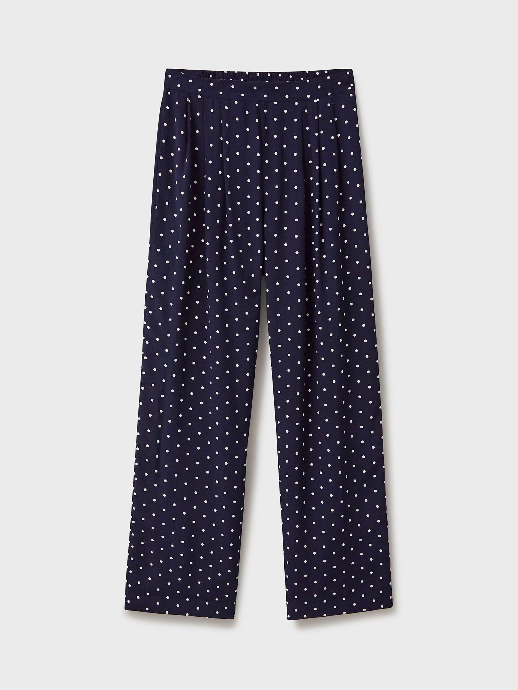 Buy Crew Clothing Dion Wide Leg Polka Dot Trousers, Navy/White Online at johnlewis.com
