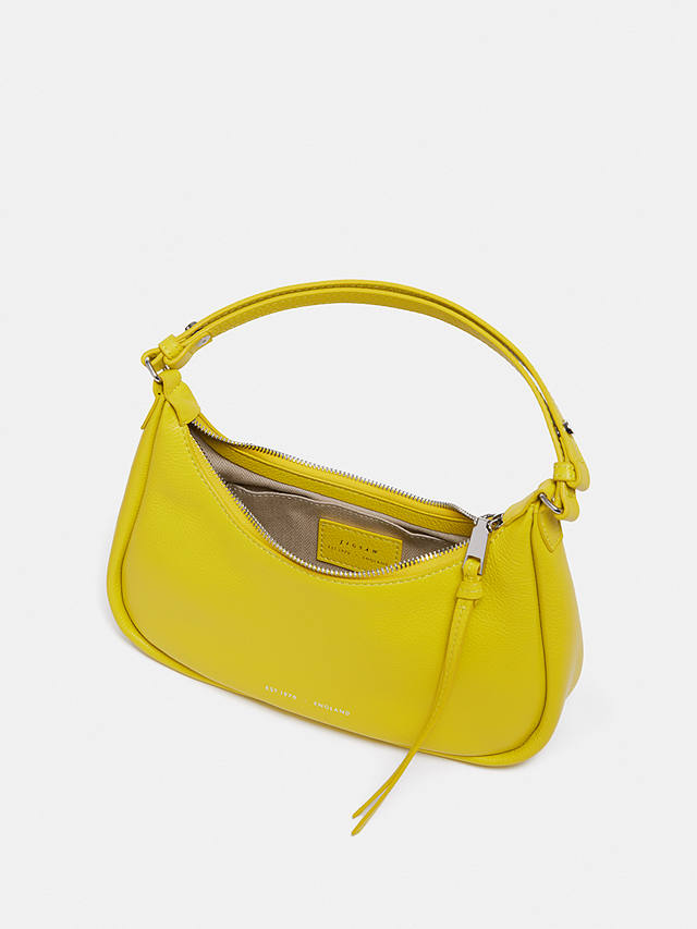 Jigsaw Crescent Small Leather Shoulder Bag, Yellow