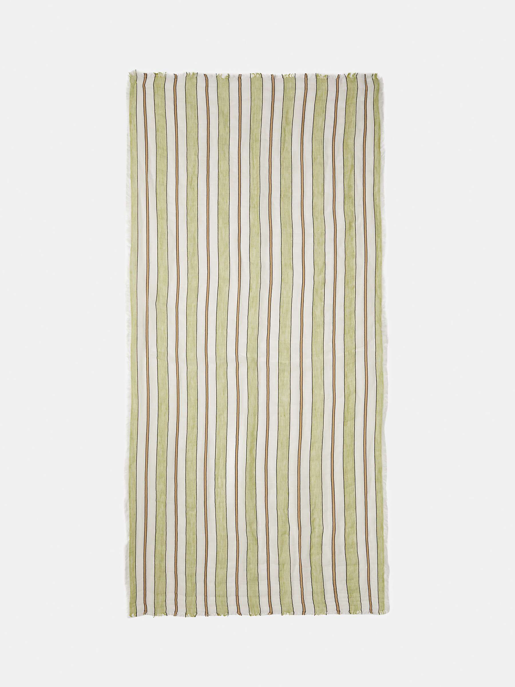 Buy Jigsaw Linen Blend Multi Stripe Scarf Online at johnlewis.com