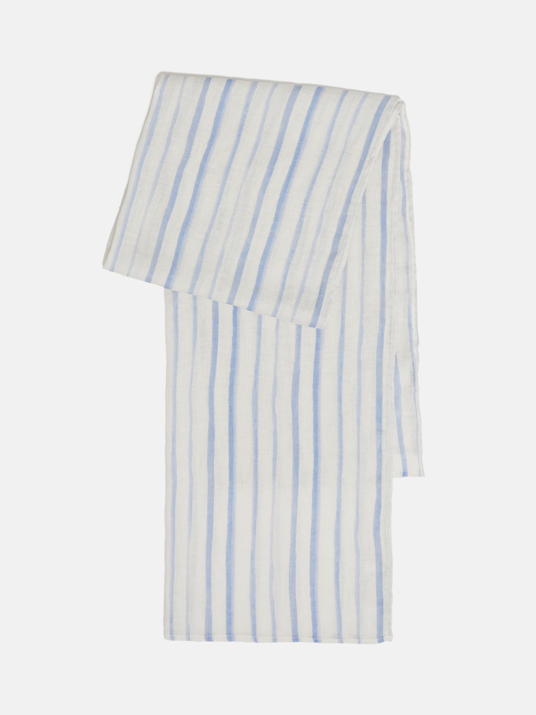 Jigsaw Striped Linen Scarf, Blue/Ivory, One Size