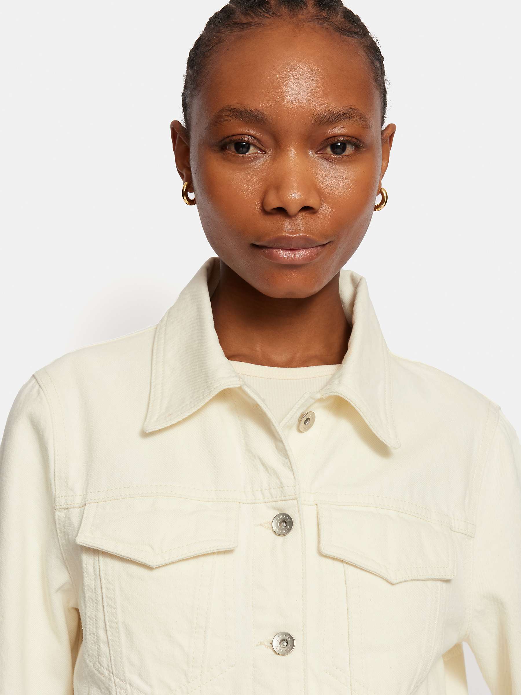Buy Jigsaw Cotton Denim Jacket, Ecru Online at johnlewis.com