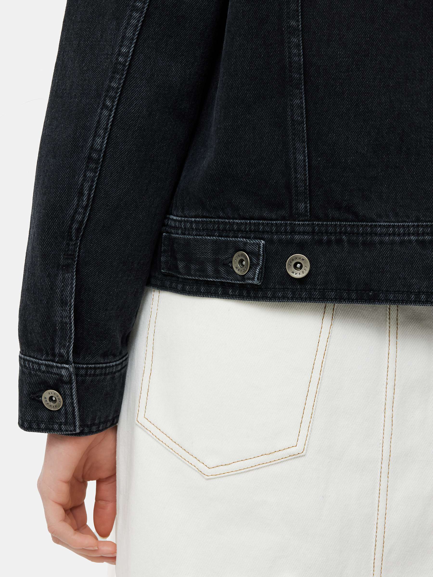 Buy Jigsaw Washed Denim Jacket, Washed Black Online at johnlewis.com