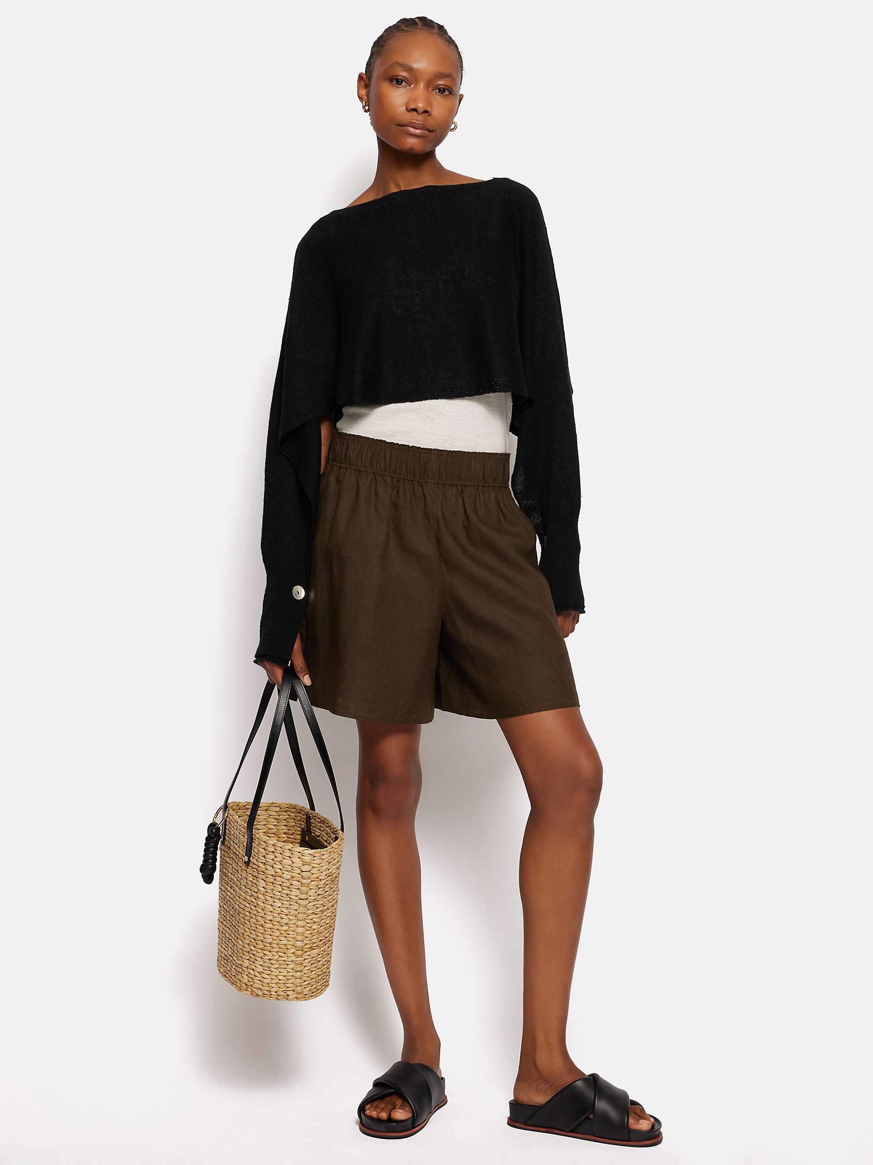 Buy Jigsaw Pure Linen Cropped Poncho Jumper Online at johnlewis.com