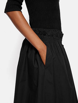 Jigsaw Cotton Poplin Midi Skirt, Black