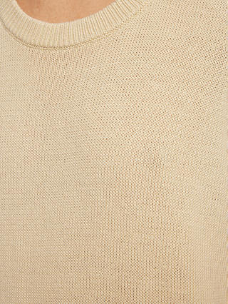 Jigsaw Linen Cotton Knitted Tunic, Cream