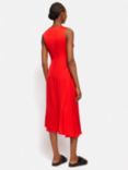 Jigsaw Sleeveless Asymmetric Midi Dress, Red, Red