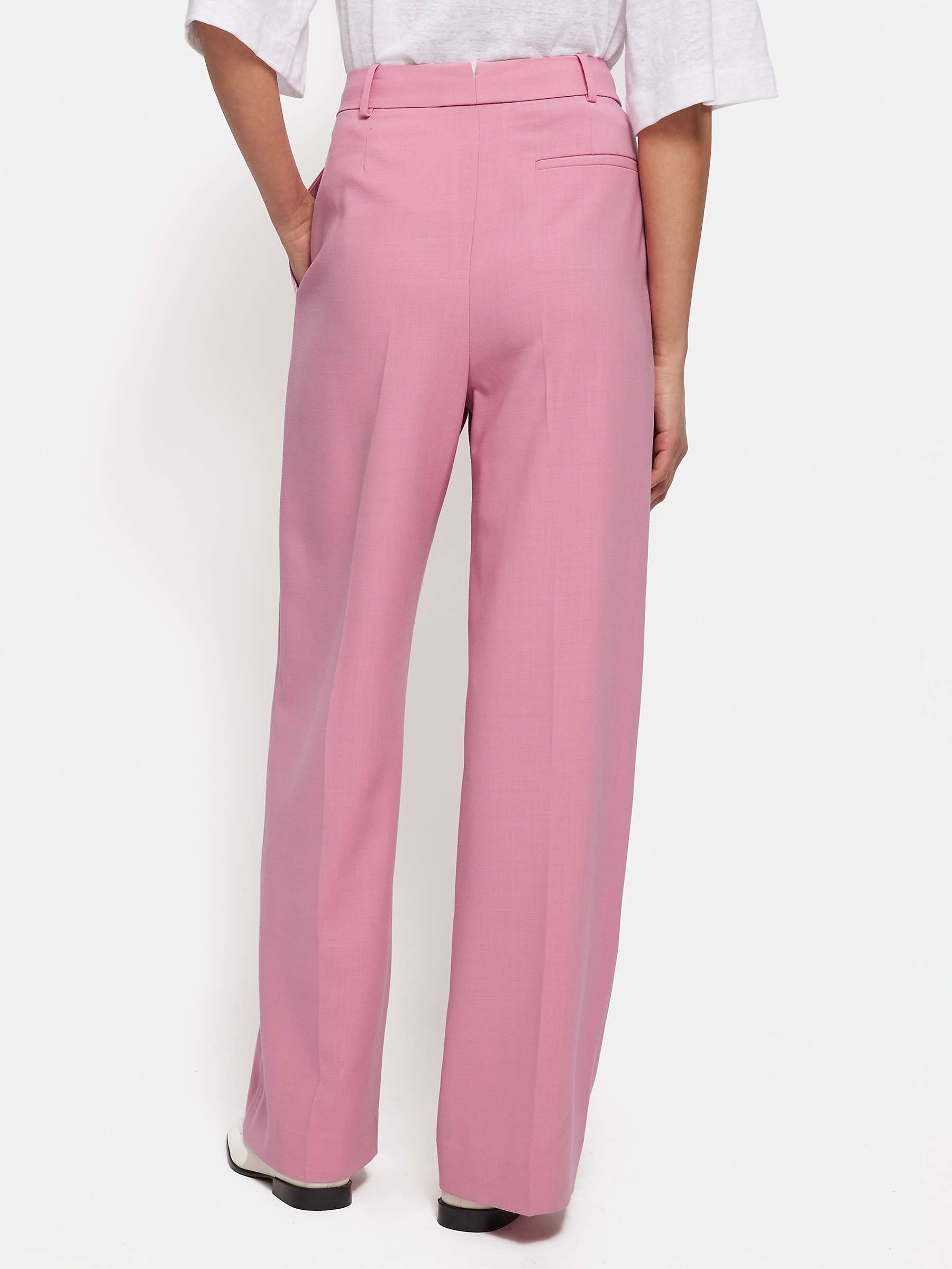 Buy Jigsaw Nik Fluid Twill Trousers, Pink Online at johnlewis.com