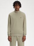 Fred Perry Half Zip Sweatshirt, Warm Grey