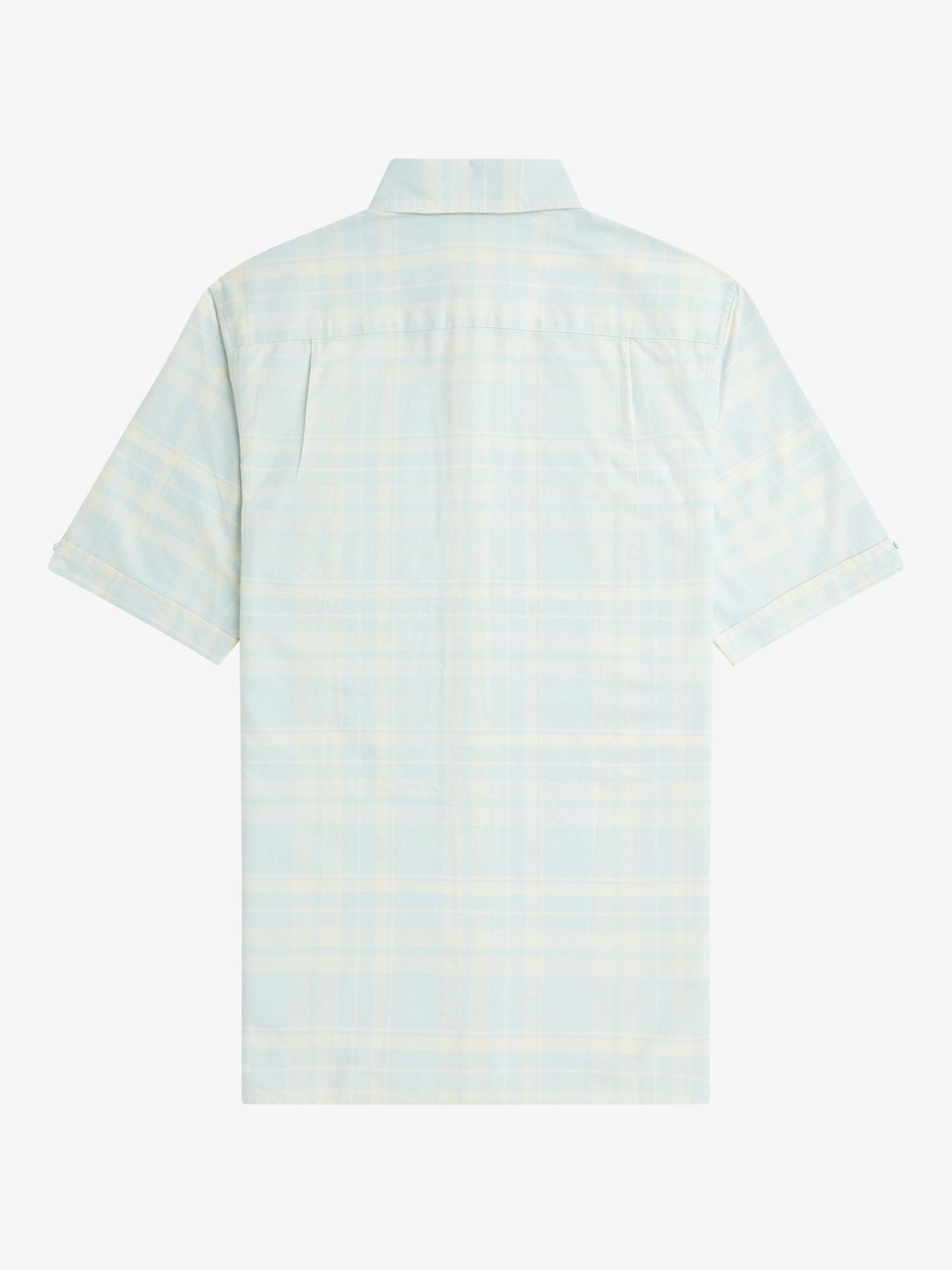 Fred Perry Short Sleeve Tartan Shirt, Blue, S