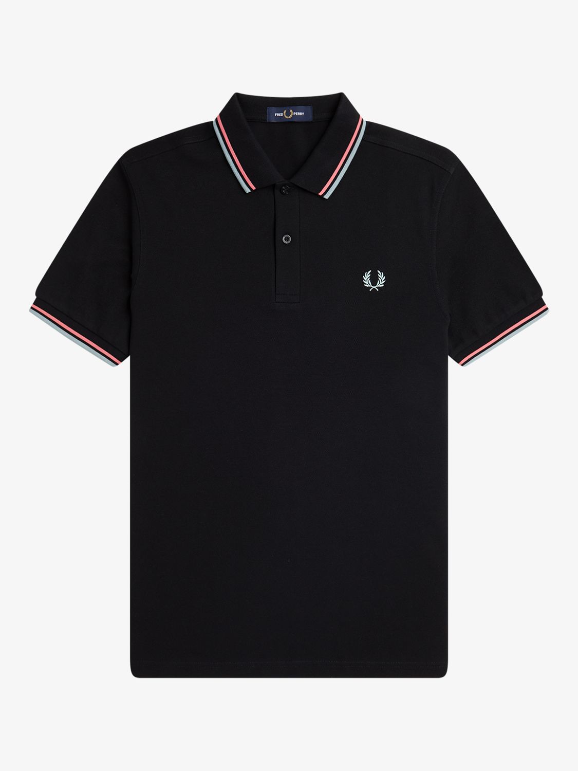 Fred Perry The Twin Tipped Short Sleeve T-Shirt, V31 Blk/Crlhet/Slvbl