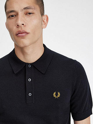 Fred Perry Wool Blend Classic Knitted Polo Shirt, Navy