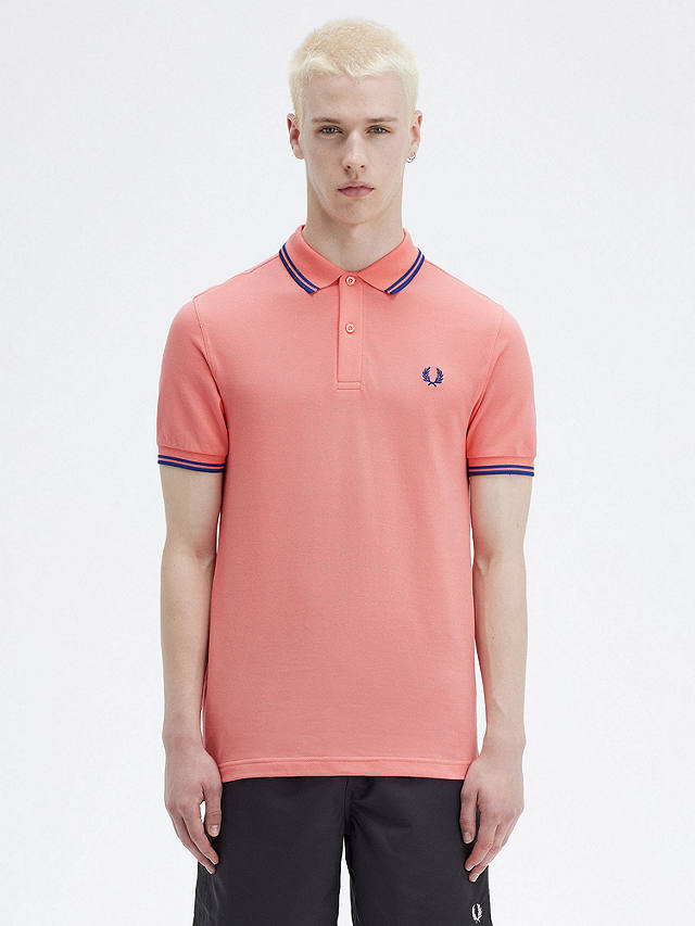 Fred Perry The Twin Tipped Short Sleeve T-Shirt, V28 Crlheat/Shdcobal