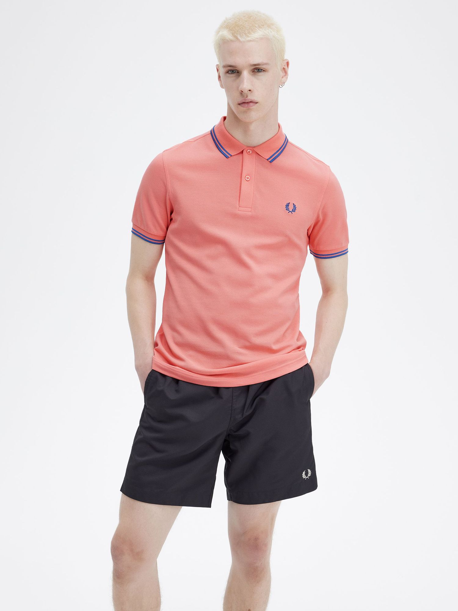 Fred Perry The Twin Tipped Short Sleeve T-Shirt, V28 Crlheat/Shdcobal, S