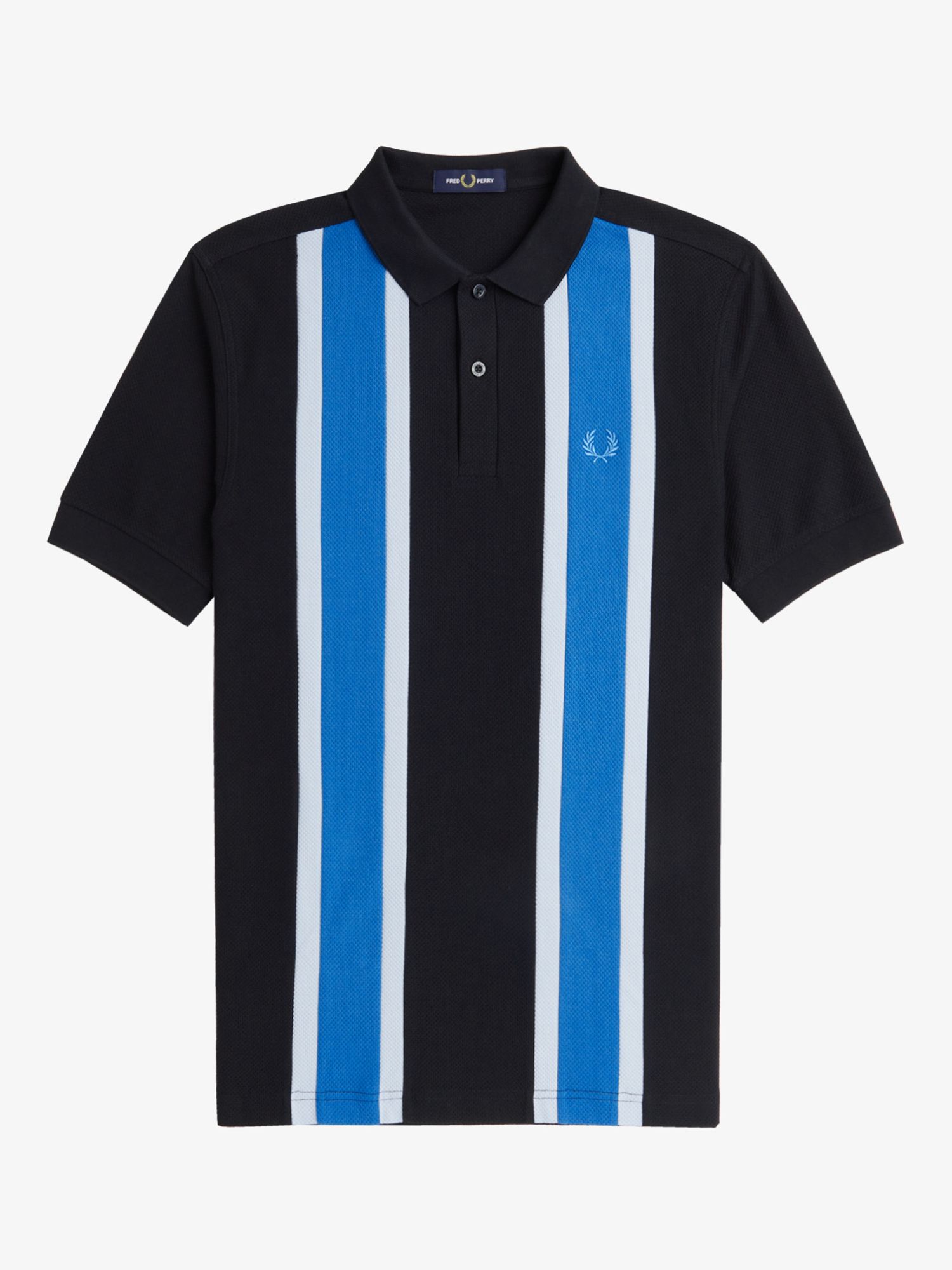 Fred Perry Mesh Relax Polo Shirt, Black/Blue, XXL