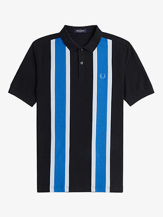 Fred Perry Mesh Relax Polo Shirt, Black/Blue