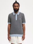 Fred Perry Boucle Jacquard Polo Shirt, 146 Light Smoke