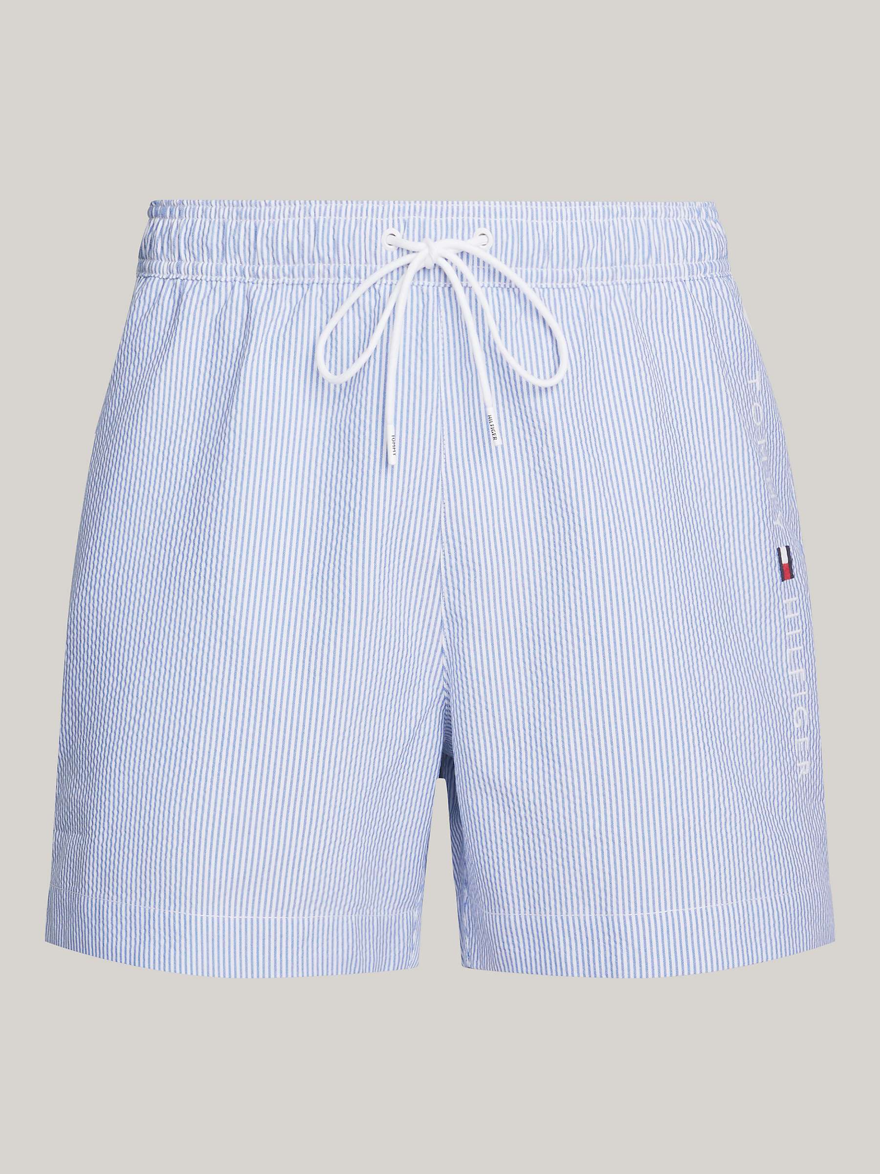 Buy Tommy Hilfiger Pinstripe Swim Shorts, White/Blue Online at johnlewis.com