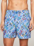 Tommy Hilfiger Drawstring Print Swim Shorts, Blue/Multi