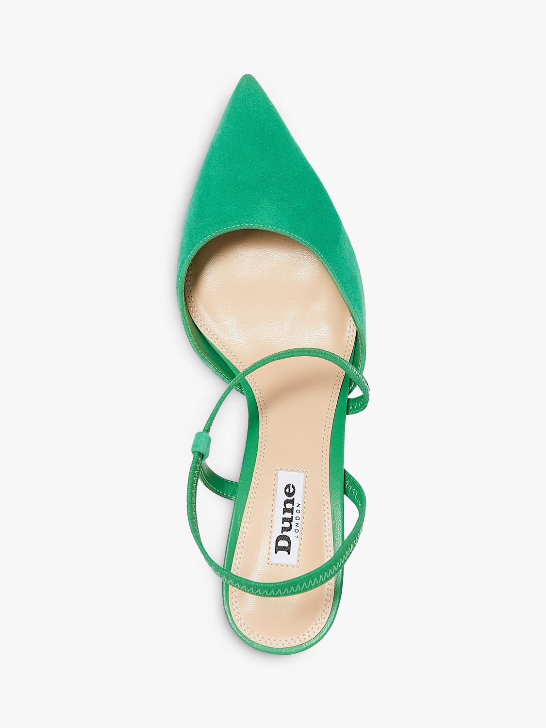 Buy Dune Citrus Asymmetric Strap Suede Court Shoes, Green Online at johnlewis.com