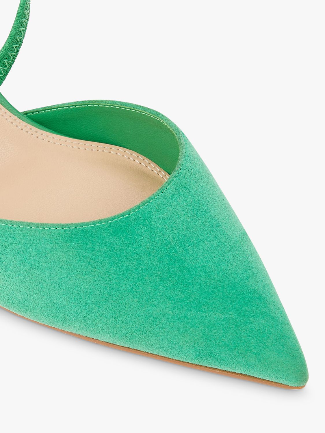 Buy Dune Citrus Asymmetric Strap Suede Court Shoes, Green Online at johnlewis.com