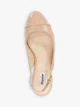 Dune Casing Slingback Block Heel Leather Court Shoes, Blush