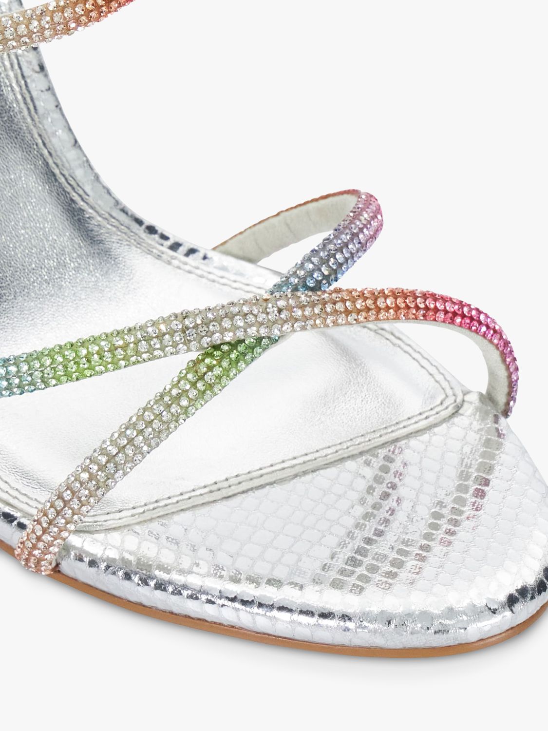 Buy Dune Miraculous Embellished Strap Stiletto Heel Sandals, Silver/Multi Online at johnlewis.com