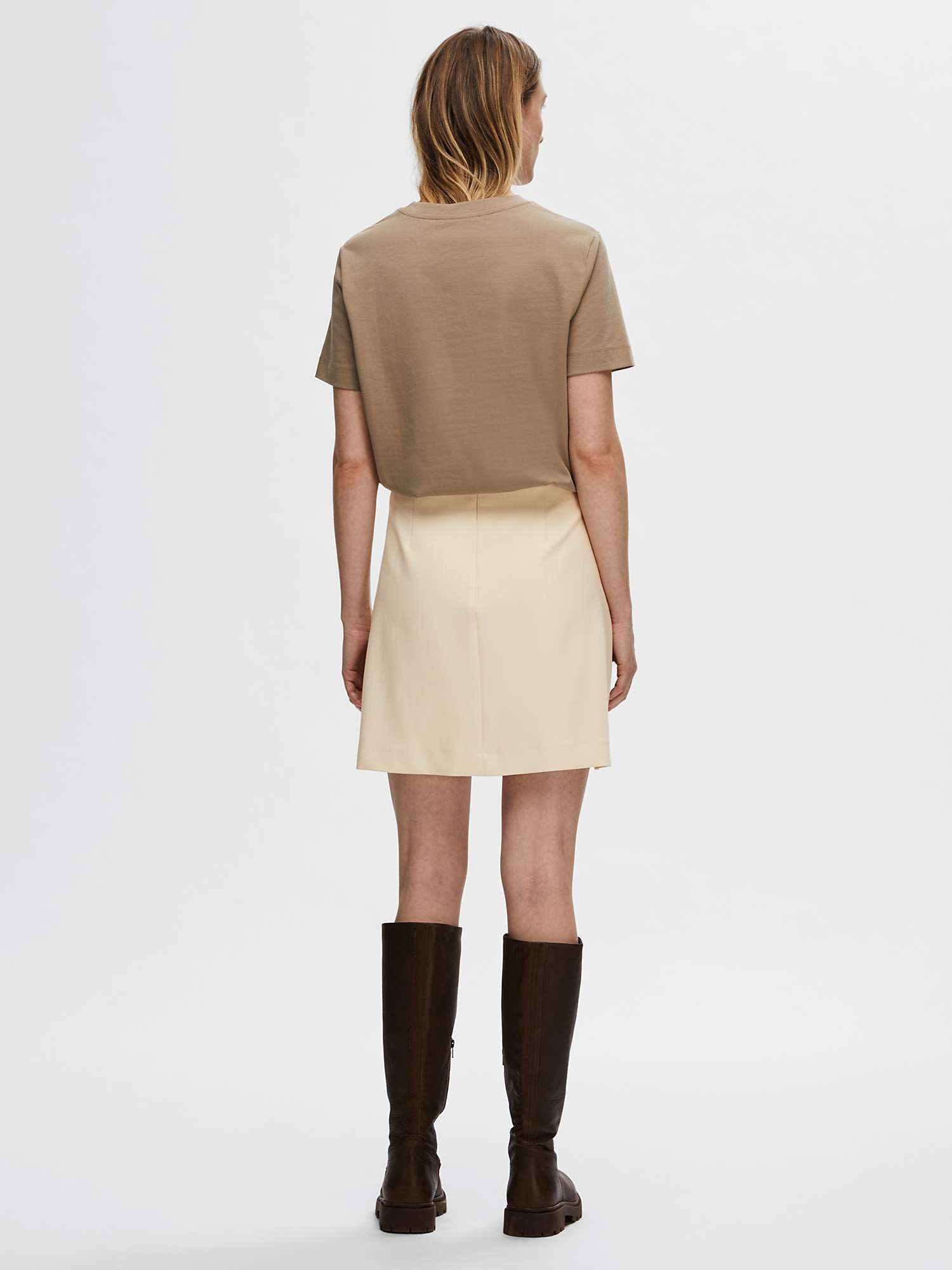 Buy SELECTED FEMME Rita Mini Skirt, Birch Online at johnlewis.com