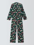 John Lewis Christmas Bauble Cotton Pyjama Set, Evergreen/Multi