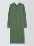 John Lewis Rib Knit Hooded Lounge Dress, Khaki