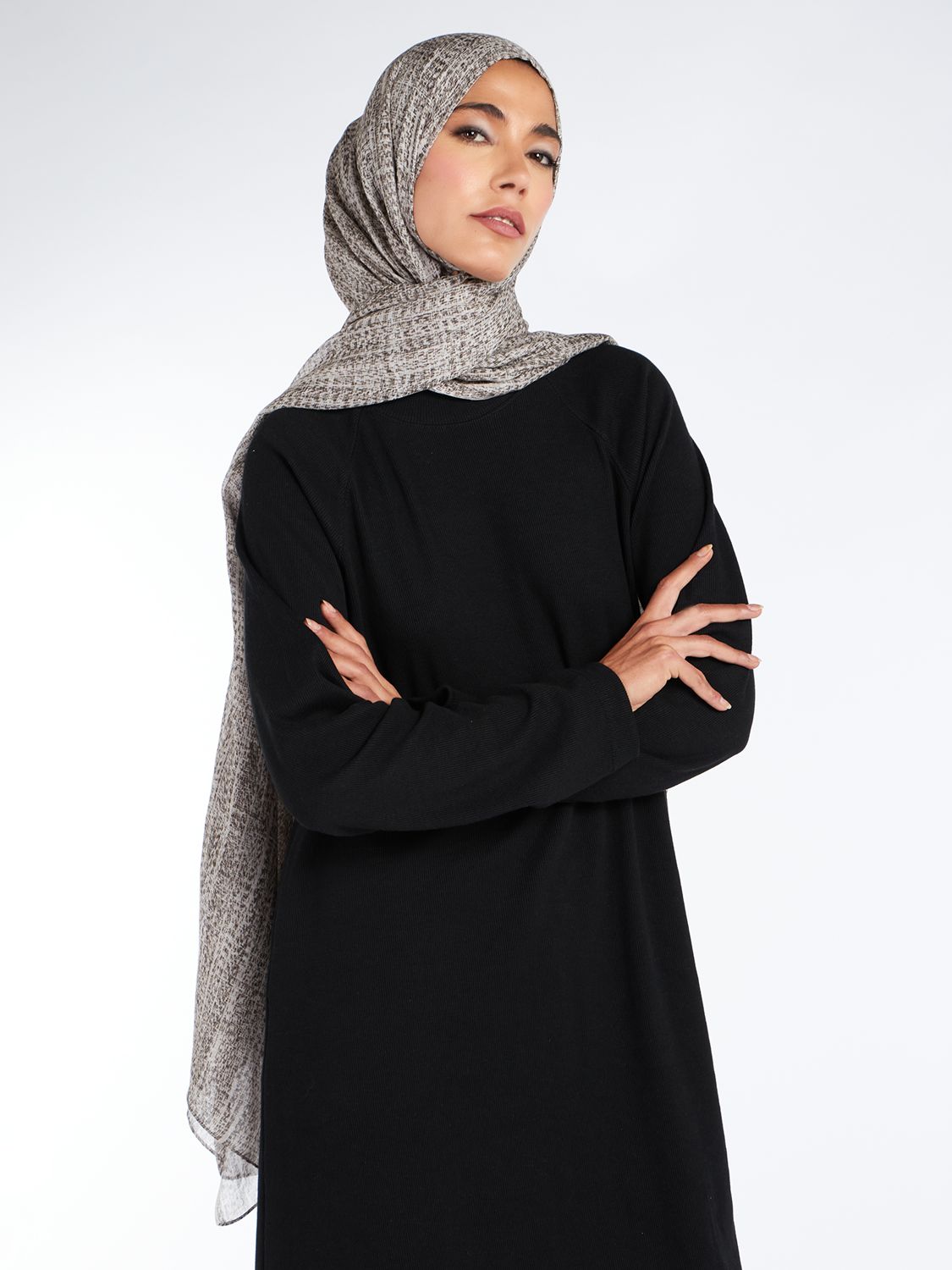 Aab Arcilla Abstract Print Hijab, Natural/Multi, One Size