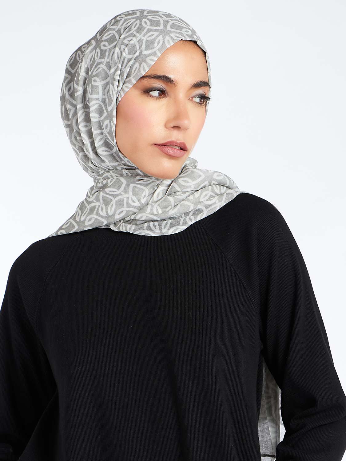 Buy Aab Namat Abstract Print Hijab, Grey/Multi Online at johnlewis.com
