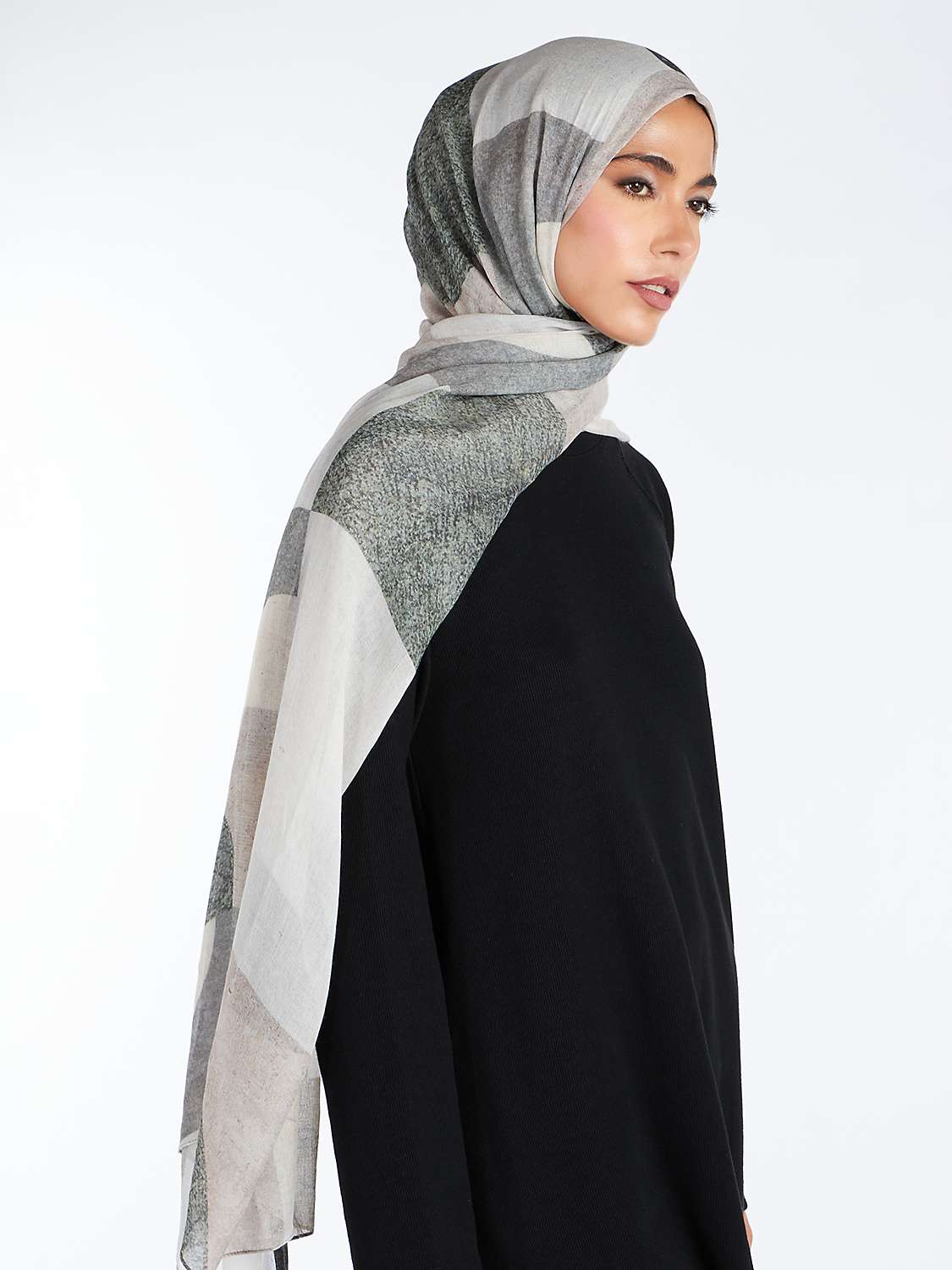 Buy Aab Tonal Colour Block Hijab, Taupe Online at johnlewis.com