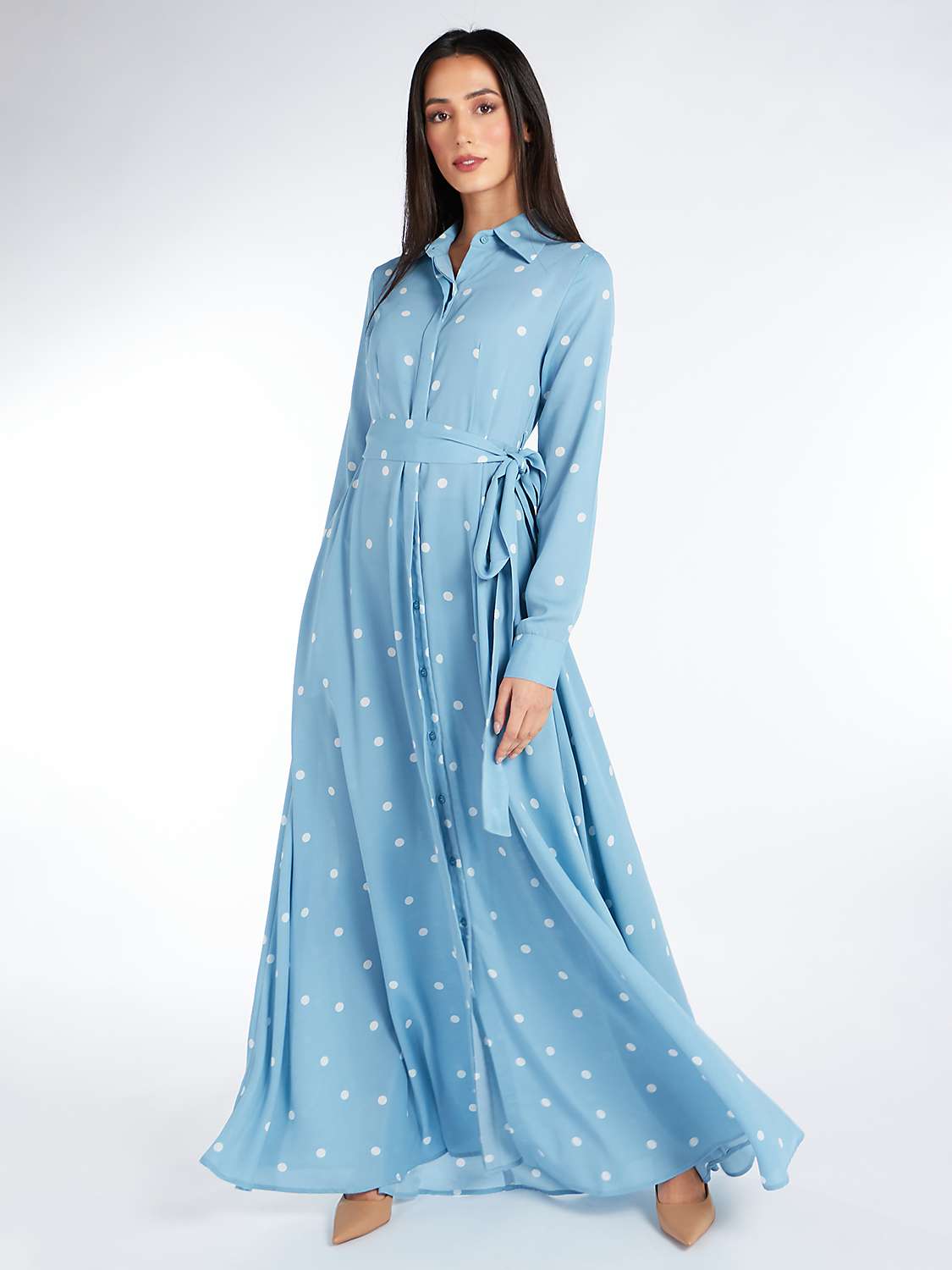 Buy Aab Polka Dot Maxi Dress, Blue Sky Online at johnlewis.com